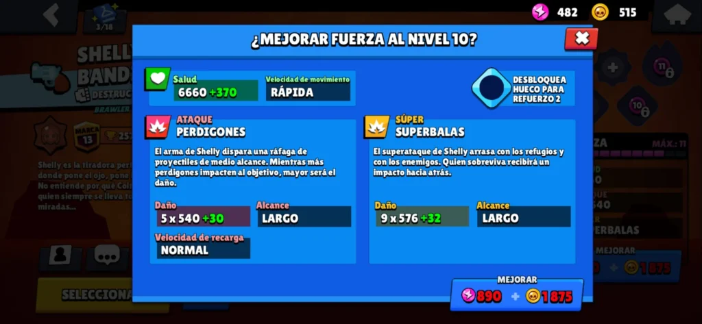 mejorar personajes en Brawl Stars