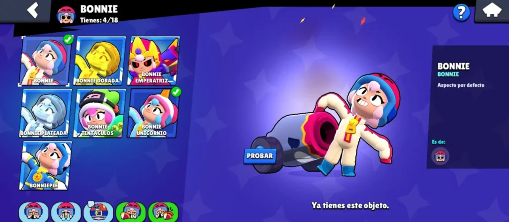 skins de Bonnie de Brawl Stars